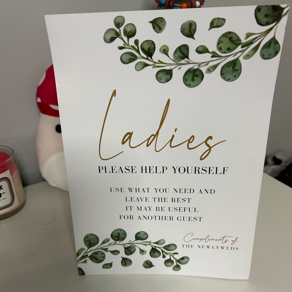 Green and Gold Ladies Sign